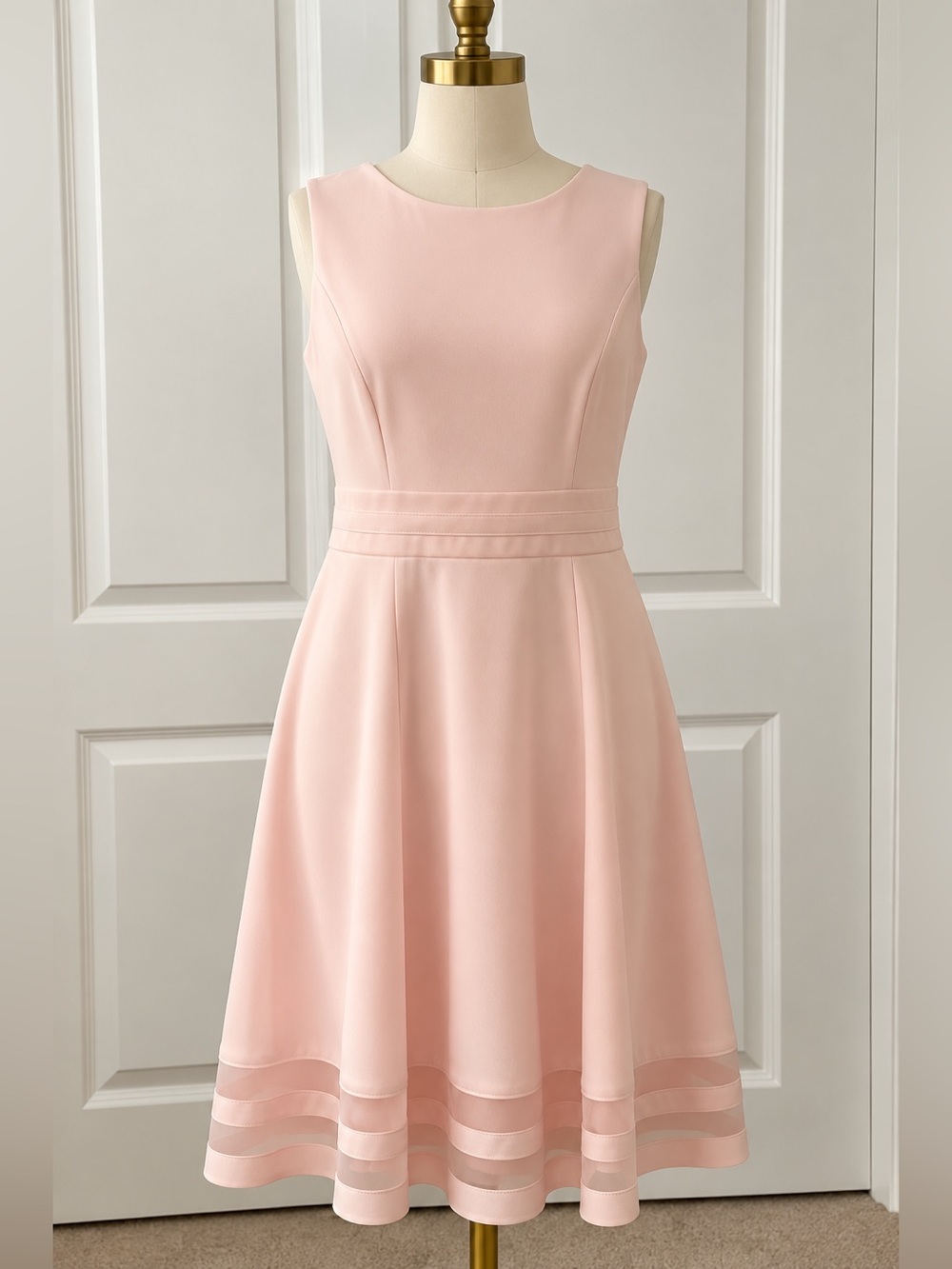 Sleeveless Light Pink A-Line Dress